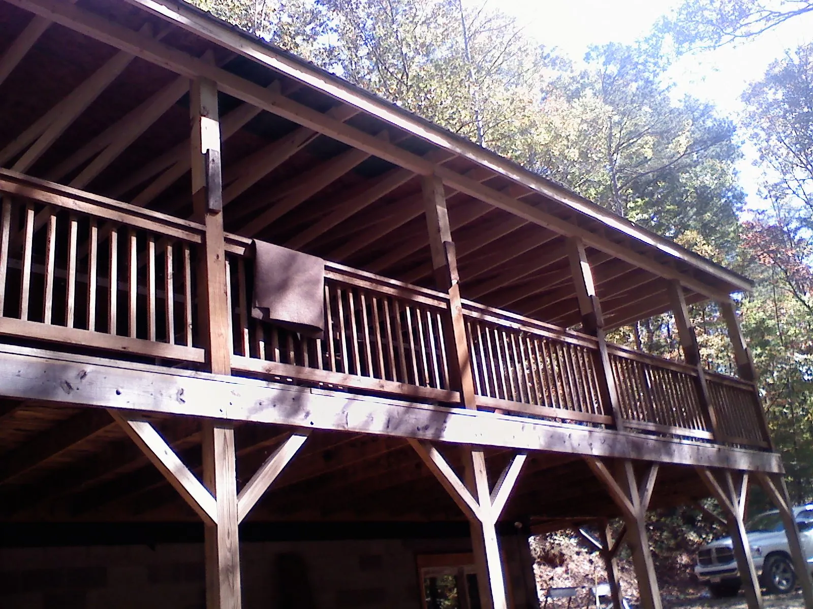 Timber framing under a new elevated porch and deck — Roof Leak Repair in Pottsville by Roofing Brothers